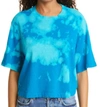 Cotton Citizen Tokyo Crop Tee In Aqua Marine Blast
