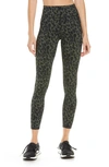 Sweaty Betty Zero Gravity Run Leggings In Olive Green Leopard Print