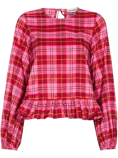 Molly Goddard Marius Checked Blouse In Rosa