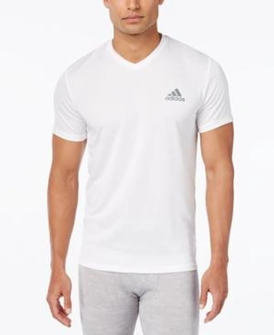 Adidas Originals Adidas Men's V-neck Climalite T-shirt In White
