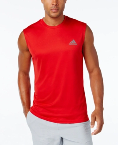 Adidas Originals Adidas Men's Climalite Sleeveless T-shirt In Scarlet Red