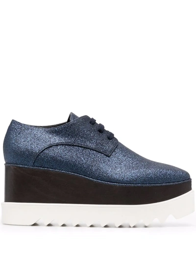 Stella Mccartney Elyse Metallic Platform Shoes In Grau