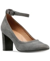 Clarks Women's Chryssa Jana Ankle-strap Pumps Women's Shoes In Grey Suede