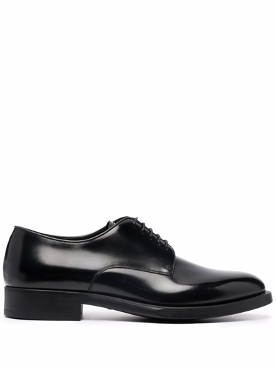 Giorgio Armani Men's Formal Leather Derby Shoes In Black