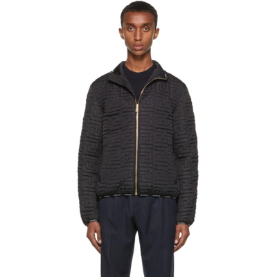 Versace Black Greca Quilted Jacket In A1008 Black