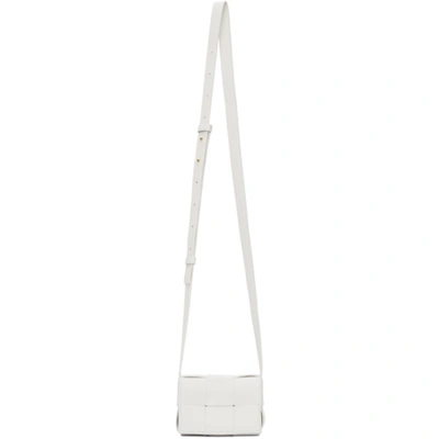 Bottega Veneta White Belt Cassette Bag In 9009 White Gold