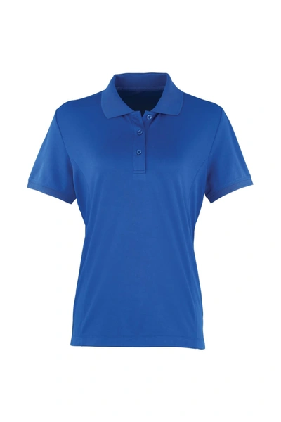 Premier Womens/ladies Coolchecker Short Sleeve Pique Polo T-shirt (royal) In Blue