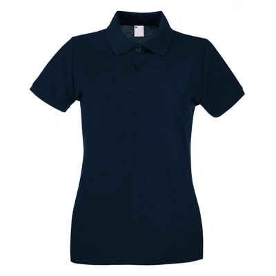 Universal Textiles Womens/ladies Fitted Short Sleeve Casual Polo Shirt In Blue