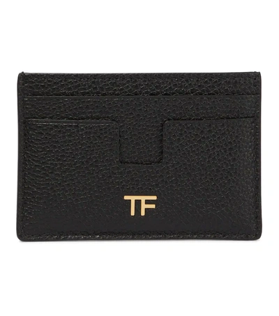 Tom Ford Logo-embellished Leather Cardholder In Black