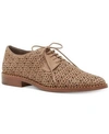 Vince Camuto Lesta Perforated Lace-up Oxfords Women's Shoes In French Taupe