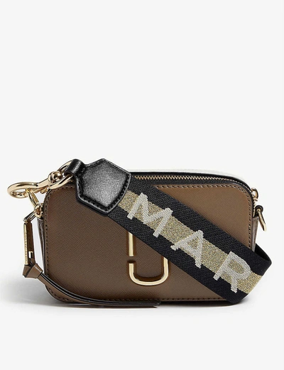 Marc Jacobs Ladies Grey Leather Snapshot Cross-body Wallet In French Grey Multi