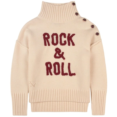 Zadig & Voltaire Kids' Cream Rock & Roll Knitted Sweater In White | ModeSens