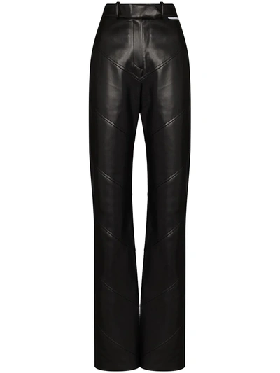 Aleksandre Akhalkatsishvili High-waisted Artificial Leather Trousers In Black