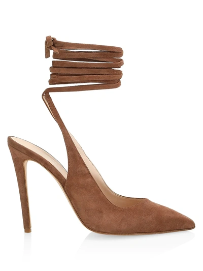 Brother Vellies Paloma Suede Ribbon Pumps In Brown