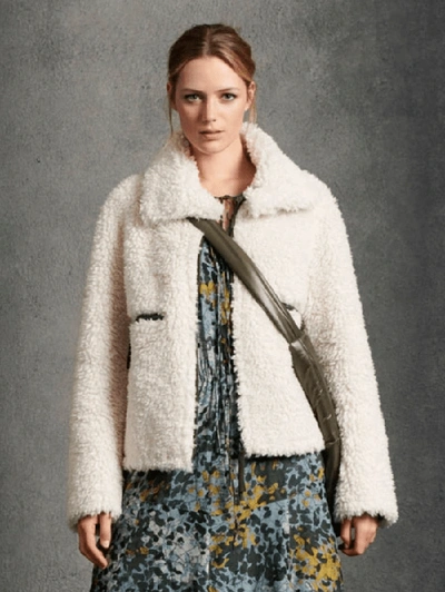 Luisa Cerano Faux Shearling Jacket In Off-white