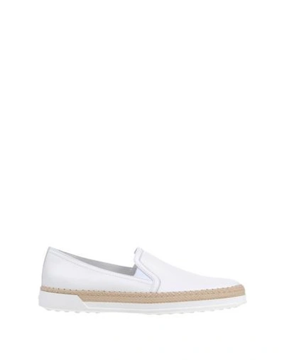 Tod's 20mm Leather Slip-on Sneakers In White