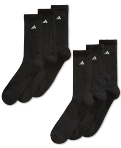 Adidas Originals Men's Cushioned Crew Extended Size Socks, 6-pack In Black