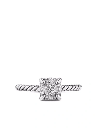 David Yurman Châtelaine 纯银密镶钻石小号戒指 In Sterling Silver