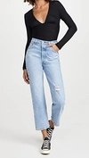 Free People Lindsey Plunge V-neck Top In Black Combo