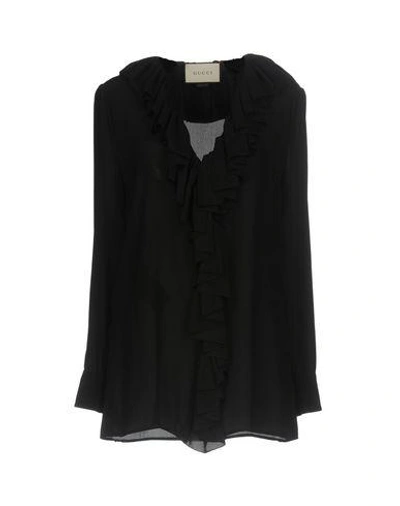 Gucci Silk Shirts & Blouses In Black