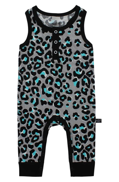 Peregrinewear Babies' Mod Leopard Print Romper In Light Grey/multi