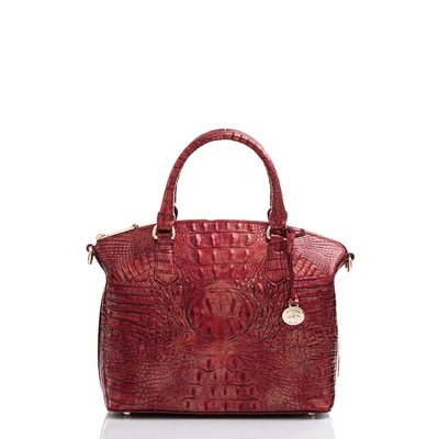 Brahmin Duxbury Croc Embossed Leather Satchel In Chili