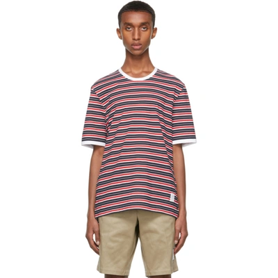 Thom Browne Multicolor Bar Stripe Ringer T-shirt In 960 Rwbwht