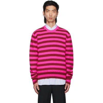 Molly Goddard Ssense Exclusive Pink & Red Flavin Stripe Sweater In Pink/red