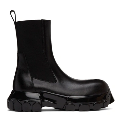 Rick Owens Black Beatle Bozo Tractor Boots In 99p Black