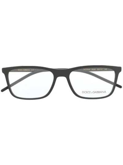 Dolce & Gabbana Rectangular Frame Optical Glasses In Black