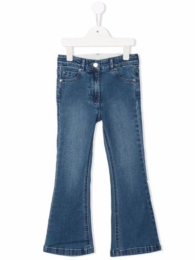 Stella Mccartney Kids' Flared Organic-cotton Denim Jeans In Blue