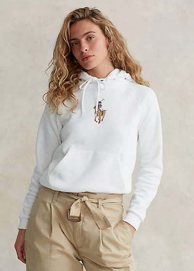Ralph Lauren Polo Bear Embroidered Hoodie In White