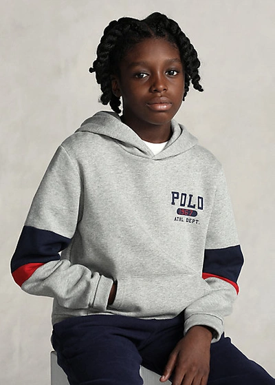Polo Ralph Lauren Kids' Logo Fleece Hoodie In Andover Heather