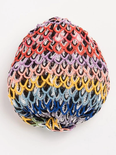 Missoni Crochet-knit Multicolor Turban In Neutral