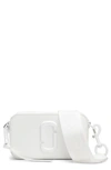 Marc Jacobs Snapshot Dtm Leather Crossbody Bag In Moon White/white