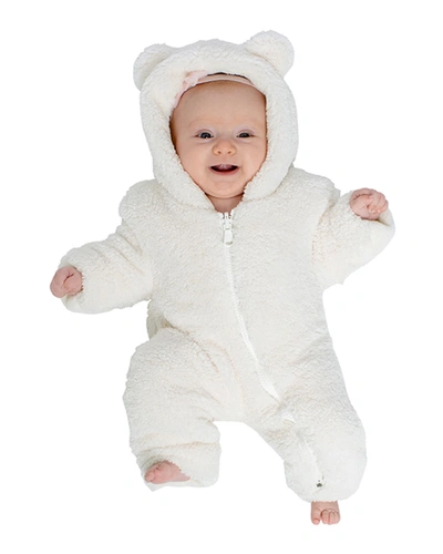 Fabulous Furs Kids' Hooded Faux-fur Bear Snuggle Suit In Ivory