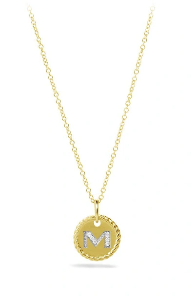 David Yurman Cable Collectibles Initial Pendant With Diamonds