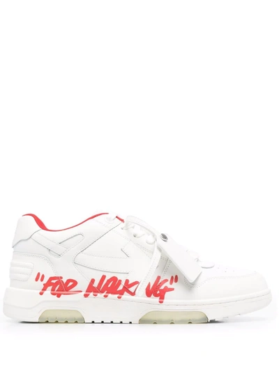 Off-white For Walking" Out Of Office Low-top Leather Sneakers" In White
