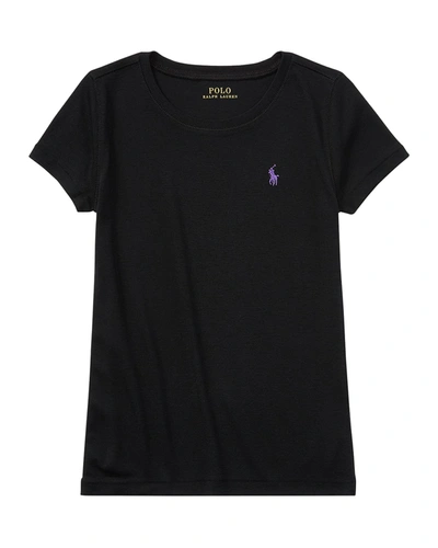 Polo Ralph Lauren Kids' Big Girls Cotton Jersey Short Sleeve T-shirt In Polo Black