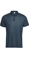 Onia Slub Linen Jersey Polo Shirt In Blue