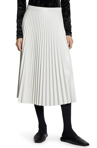 Proenza Schouler White Label Faux Leather Pleated Skirt Off White 10