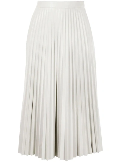 Proenza Schouler White Label Women's Pleated Faux-leather Midi-skirt In White