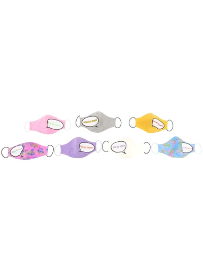 Natasha Zinko Logo-print Face Masks (set Of 7) In Multicoloured
