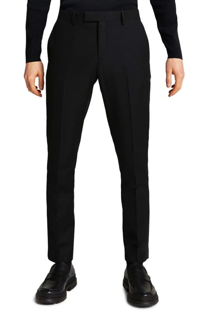 River Island Skinny Fit Twill Dress Pants In Black