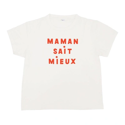 Clare V Tee - Camp Fit In Every Mother Counts - White With Poppy Maman Sait Mieux