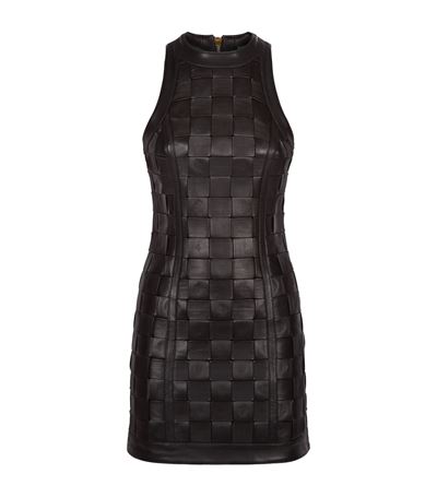 Balmain Woven Leather Dress | ModeSens