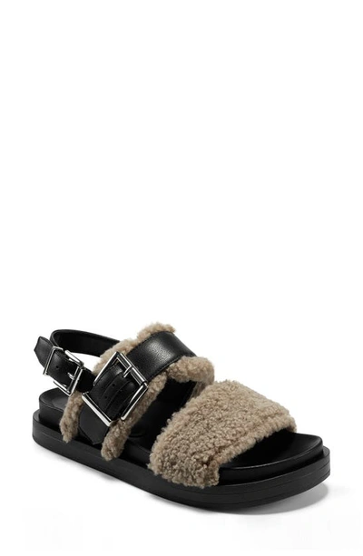 Aerosoles Lada Faux Shearling Slingback Sandal In Black
