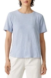 Eileen Fisher Crewneck Boxy Organic Cotton T-shirt In Delphine