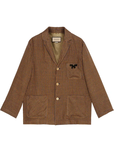 Gucci Notched-lapel Single-breasted Jacket In Brown