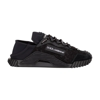 Dolce & Gabbana Mixed-materials Ns1 Slip-on Trainers In Black